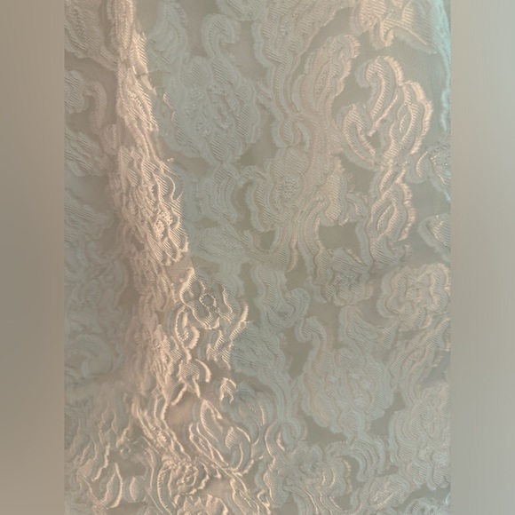 LULU’S Moonlight Moments White Floral Jacquard Backless Mini Dress NWT - Picture 4 of 12